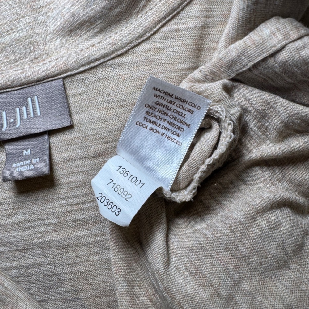 J. Jill‎ Womens Beige Embroidered Cotton Button Front Tunic Top Size M - Picture 8 of 8